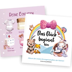 Memory album for girls, baby diary, baby album my first year, key data, 56 pages