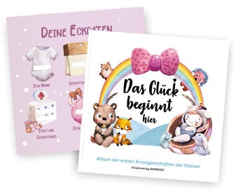 Memory album for girls, baby diary, baby album my first year, key data, 56 pages