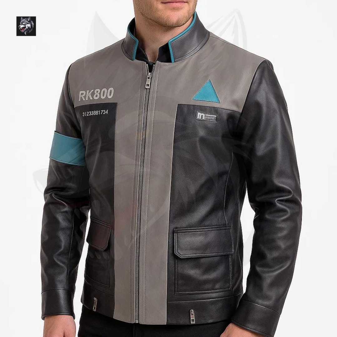 Inspired by Detroit Human Leather Jacket, Handmade DBH Conor RK800