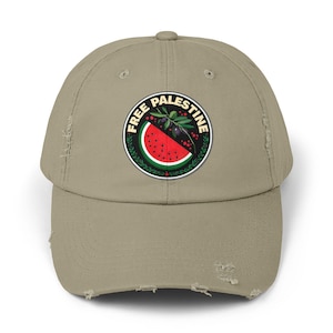 Free Palestine Cap, Distressed Palestine Graphic Hat, Palestine Solidarity Hat, Free Gaza Hat, Activism Gift, Resistance Hat, Watermelon Hat