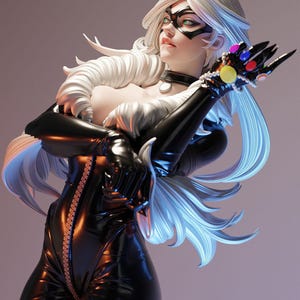 Felicie Herdy Black Cat Figure, 3D Painted Figures, Action Figurines, Miniature Scupulture, Gift Figurine