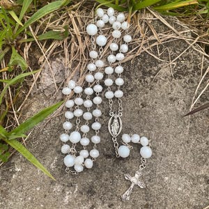 Simmering White Handmade Rosary