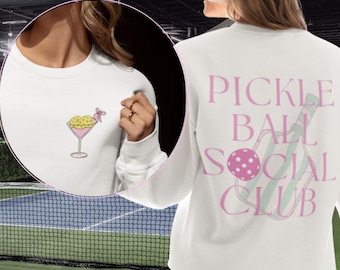 Sudadera del Pickleball Social Club / Sudadera con cuello redondo de Pickleball / Suéter divertido de Pickleball / Ropa deportiva unisex / Regalo para jugadores de Pickleball