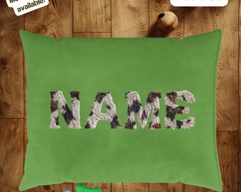 Personalized Dog Bed with Name Custom Cat Bed Custom Dog Bed Soft Washable Cushion Gift for Dog Lovers New Puppy Bedding White Brown Black