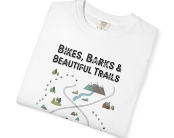 Dogs and Bikes Tee for Dog Lovers Cute Dog Owner T-Shirt Dog Mom Gift Dog Dad Gift Tee for Biker Tee Unisex Garment-Dyed T-shirt 2F00197