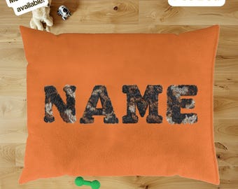 Custom Dog Bed with Name Personalized Cat Bed Custom Dog Bed Soft Washable Cushion Gift for Dog Lovers New Puppy Bedding Black Tan White Dog