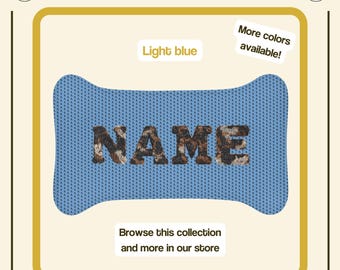 Custom Name Dog Food Mat Bone Shaped Non-Slip Feeding Mat with Name for Black Tan White Dog Gift for Dog Lovers Gift for Dog Parents