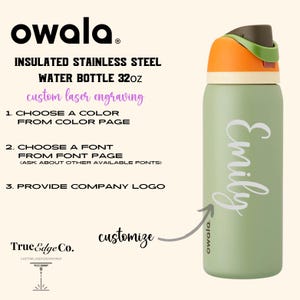 Engraved 32oz Owala Tumbler, Custom Stainless Steel Tumbler, Gift for Her, Gift for Mom, Gift for Him, Personalized Tumbler, Sports Bottle