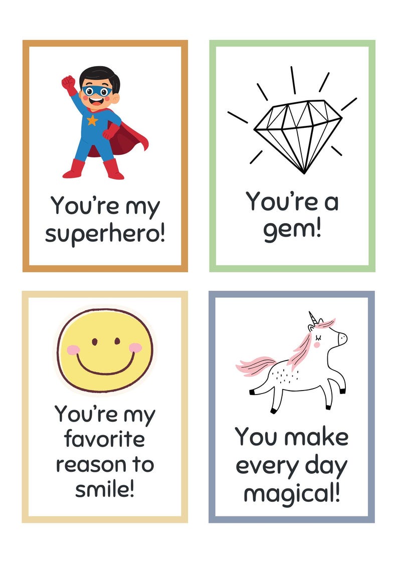 Kids Lunch Box Notes | 60 Printable Encouragement Cards (digital ...