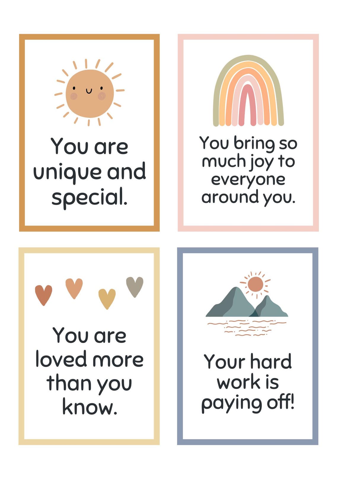 Kids Lunch Box Notes | 60 Printable Encouragement Cards (digital ...