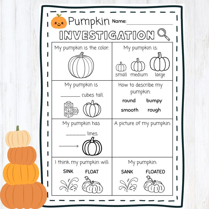 Preschool Pumpkin Science - Etsy