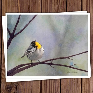 8 Watercolor Note Cards with Envelopes, Four Assorted Bird Watercolor Paintings by Laura D. Poss, Blank Inside // Handmade Cards image 5