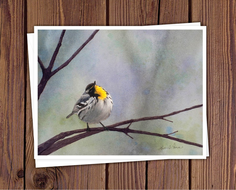 8 Watercolor Note Cards with Envelopes, Four Assorted Bird Watercolor Paintings by Laura D. Poss, Blank Inside // Handmade Cards image 5