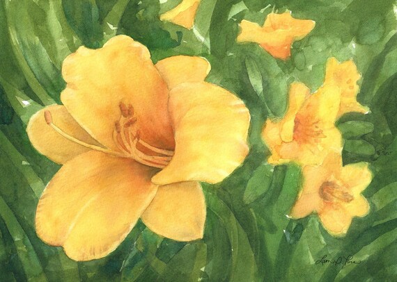 5x7 Watercolor Print of a Painting by Laura D. Poss 