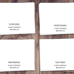 8 cartes de correspondance à l'aquarelle avec enveloppes, représentant quatre aquarelles d'oiseaux d'hiver par Laura D. Poss, vierges à l'intérieur // Cartes faites à la main image 7