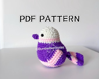Patrón de crochet fácil para el pájaro Pinky en PDF