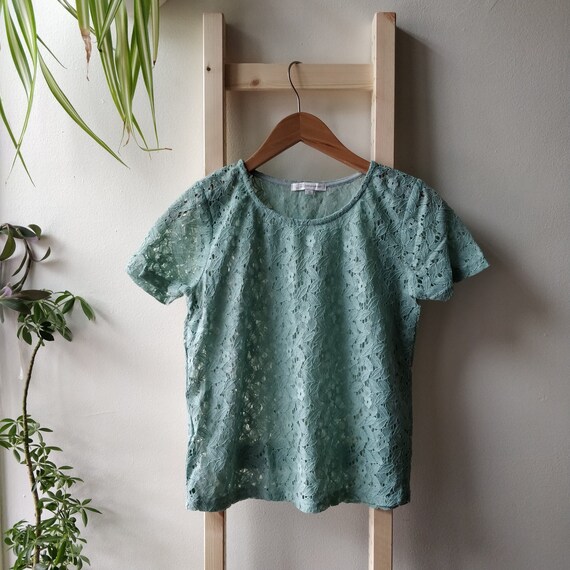 mint green lace top