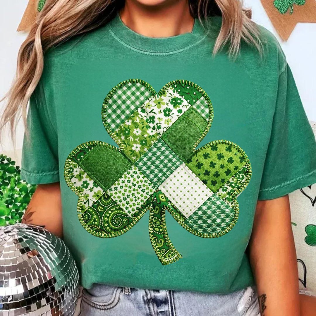 Shamrock Png, Shamrock Patchwork St Patrick Png, St Patricks Day Png ...