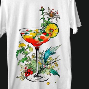 Bloemige cocktail clip art png, alcoholische drankillustratie met bloemen, trouwbarmenu, pub, transparante PNG-afbeeldingen, commercieel gebruik