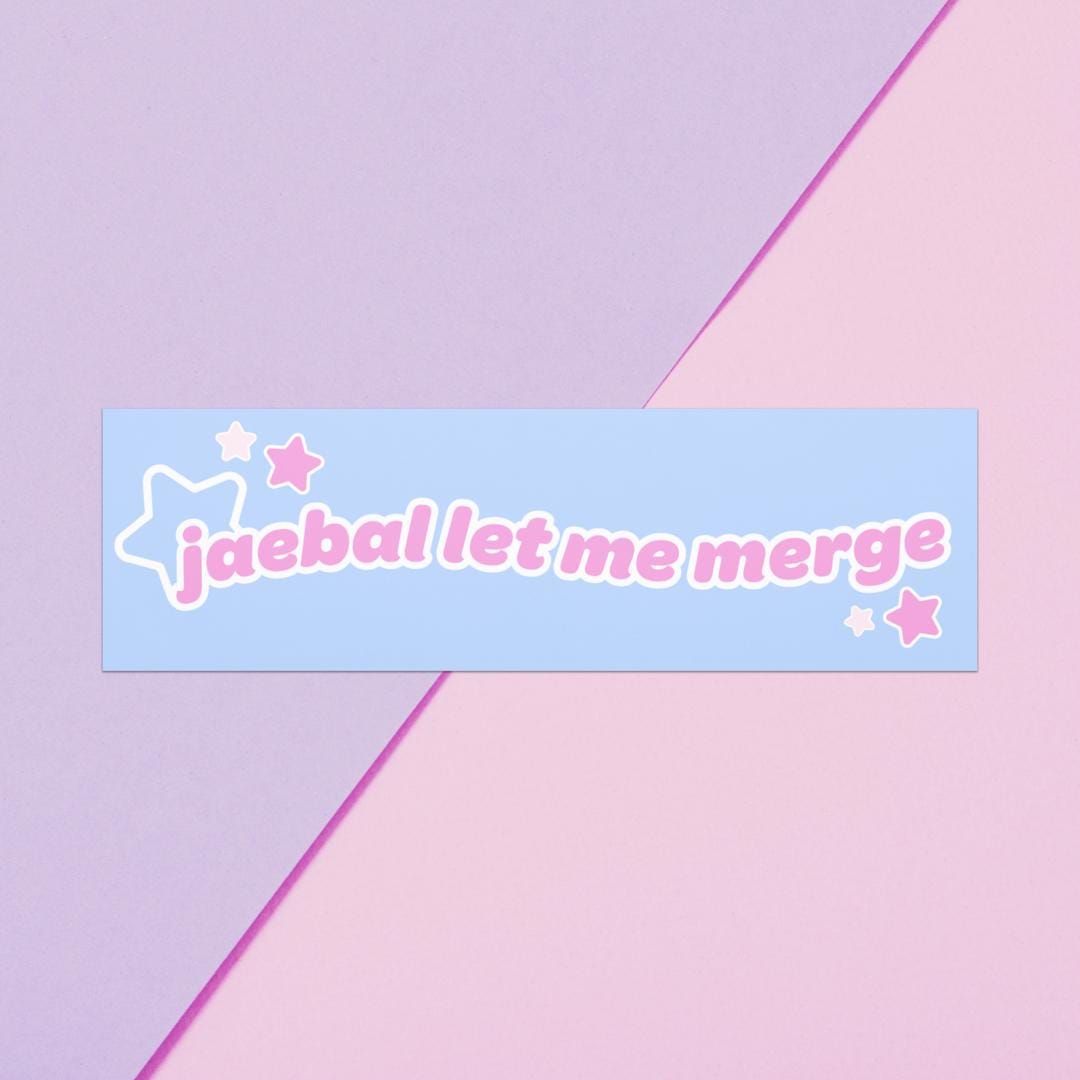 Jaebal Let Me Merge – Cute Korean Car Magnet | K-pop K-drama Funny Gift | Aesthetic Bilingual 10” x 3” Magnet