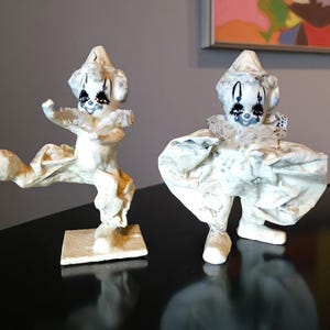Vintage Mexikanische Pappmaché Clown Duo