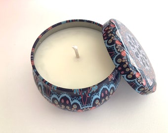 Scented Soy Candle | 4 oz Decorative Tin, Aromatherapy Gift
