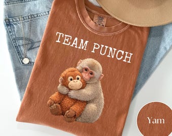 Team Punch Monkey Shirt, Comfort Colors Tee, Viral Baby Monkey Meme Shirt, Funny Monkey Graphic Tee, Animal Lover Gift, Wildlife Shirt