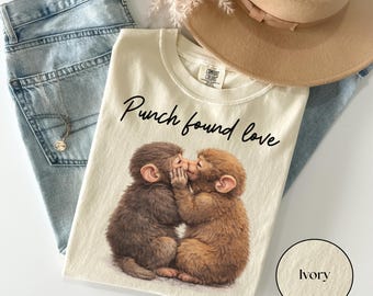 Monkey Punch Shirt, Comfort Colors Tee, Baby Monkey Tee, Punch Girlfriend Shirt, Emotional Support Animal, Wildlife Shirt, Animal Lover Gift