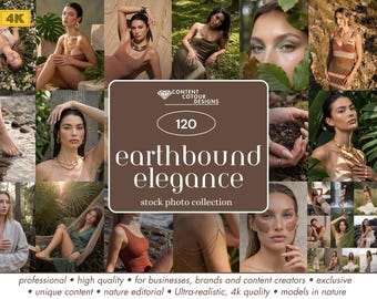 120 Earthbound Elegance Stock Photos in 4K with Models for Luxury Nature Branding