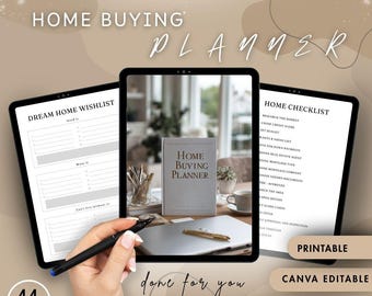 Home Buying Planner Printable – Budget, House Hunting, and Moving Organizer for New Homeowners