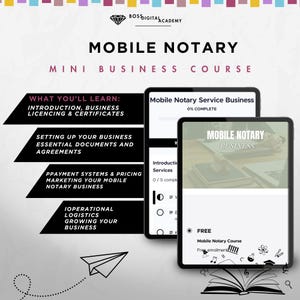 Mini corso per notaio mobile / Avvia un'attività secondaria redditizia come notaio, download digitale, guida passo passo, scopri come diventare notaio mobile