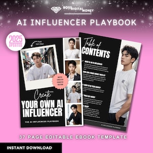 AI Influencer Guide with Resell Rights | Create & Monetize Virtual Avatars | 39-Page Ebook | Digital Passive Income Strategy