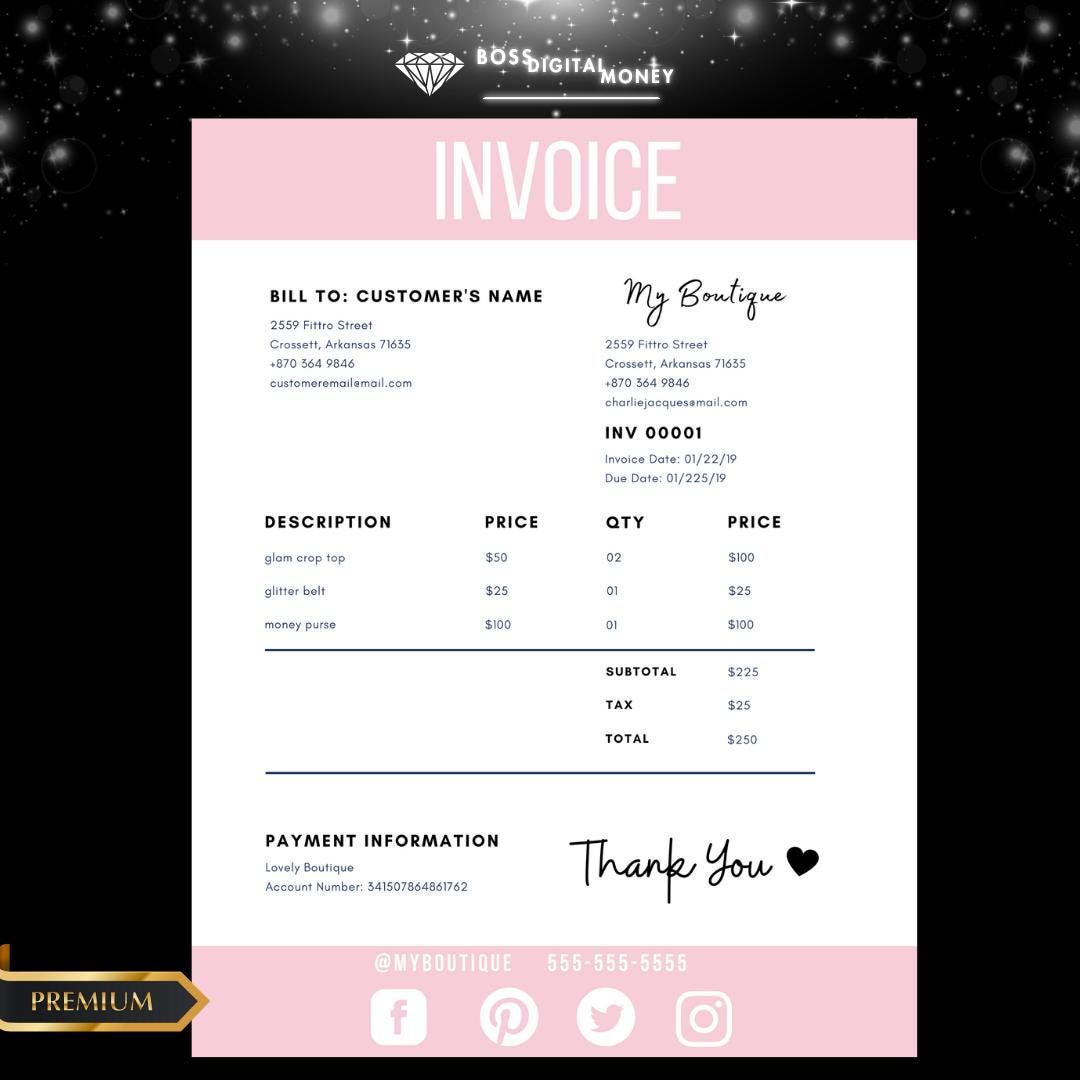 Invoice Template: Editable Canva Business Invoice for Small Businesses ...