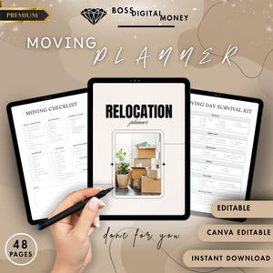 Moving Checklist Planner | Printable Moving Checklist, Relocation Binder, Moving Labels, Change of Address & State Move Organizer
