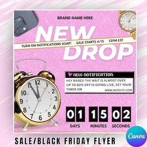 Editable Sale Flyer Template | Black Friday Countdown | Black Friday Flyer | Editable Canva Template | Holiday Flyer | Black Friday Sale