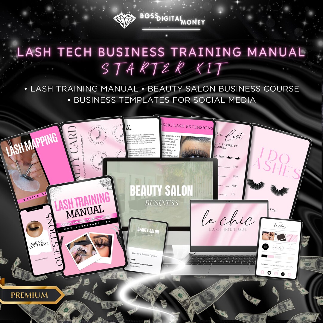 Editable Lash Training Manual Canva Template: Beauty Course (digital ...