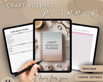 Craft Business Planner Printable – Small Business Organizer for Crafters, Budget, Sales & Inventory Tracker