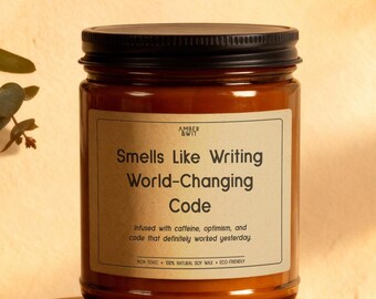 Software Engineer Gift, Funny Coder Candle, Tech Company Present, Developer