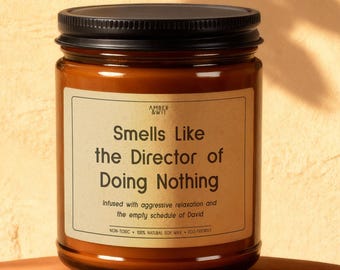 Regalo de jubilación personalizado, recuerdo con nombre personalizado, vela "Director de Nada"