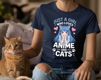 Anime and Cats Girl PNG: Manga Lover Gift Digital Download