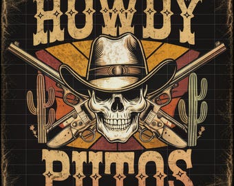 Howdy Putos Retro Western PNG: Nashville Design ,Png Digital Download