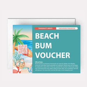 Beach birthday card - beach greeting card - beach thank you cards - Beach Bum