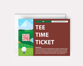 Golf Tee Time Ticket Birthday Card