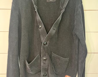 Weerbestendig vintage wafelgebreid vest trui dichtgeknoopt