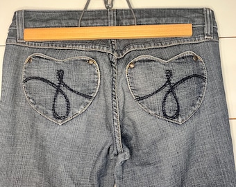 Vintage Y2K Juicy Couture Denim Jeans with Heart Pockets