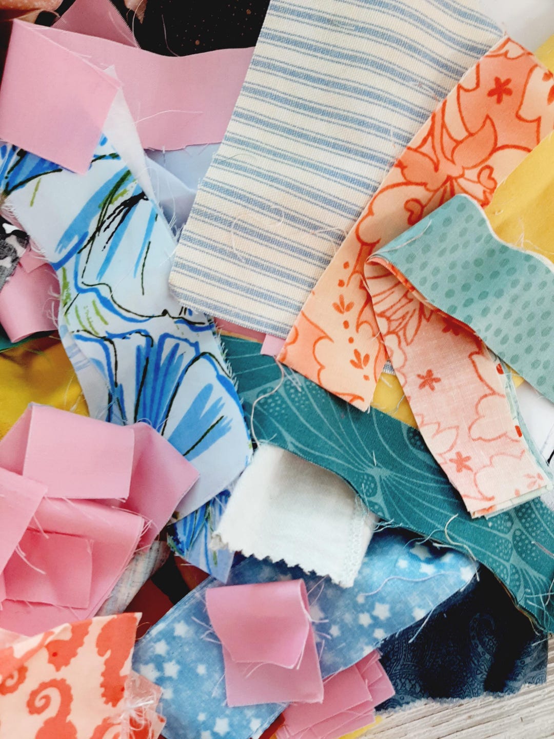Fabric Scraps Pack, Over 2 Pounds - Tiny to Large Size Scraps ...