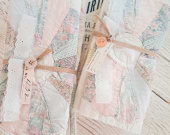 Pastel Shabby Quilt Bundle – Vintage Fabric Scraps for Slow Stitching Projects