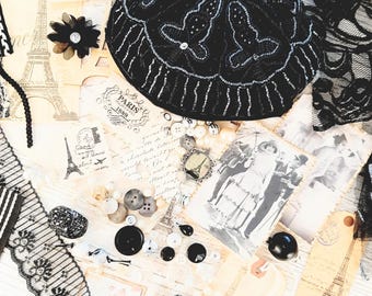 Beaded Lady's Clutch: Parisian Ephemera, Lace & Trims Inspiration Kit