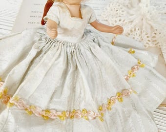 Vintage Storybook Doll with Lace Dress & Doily