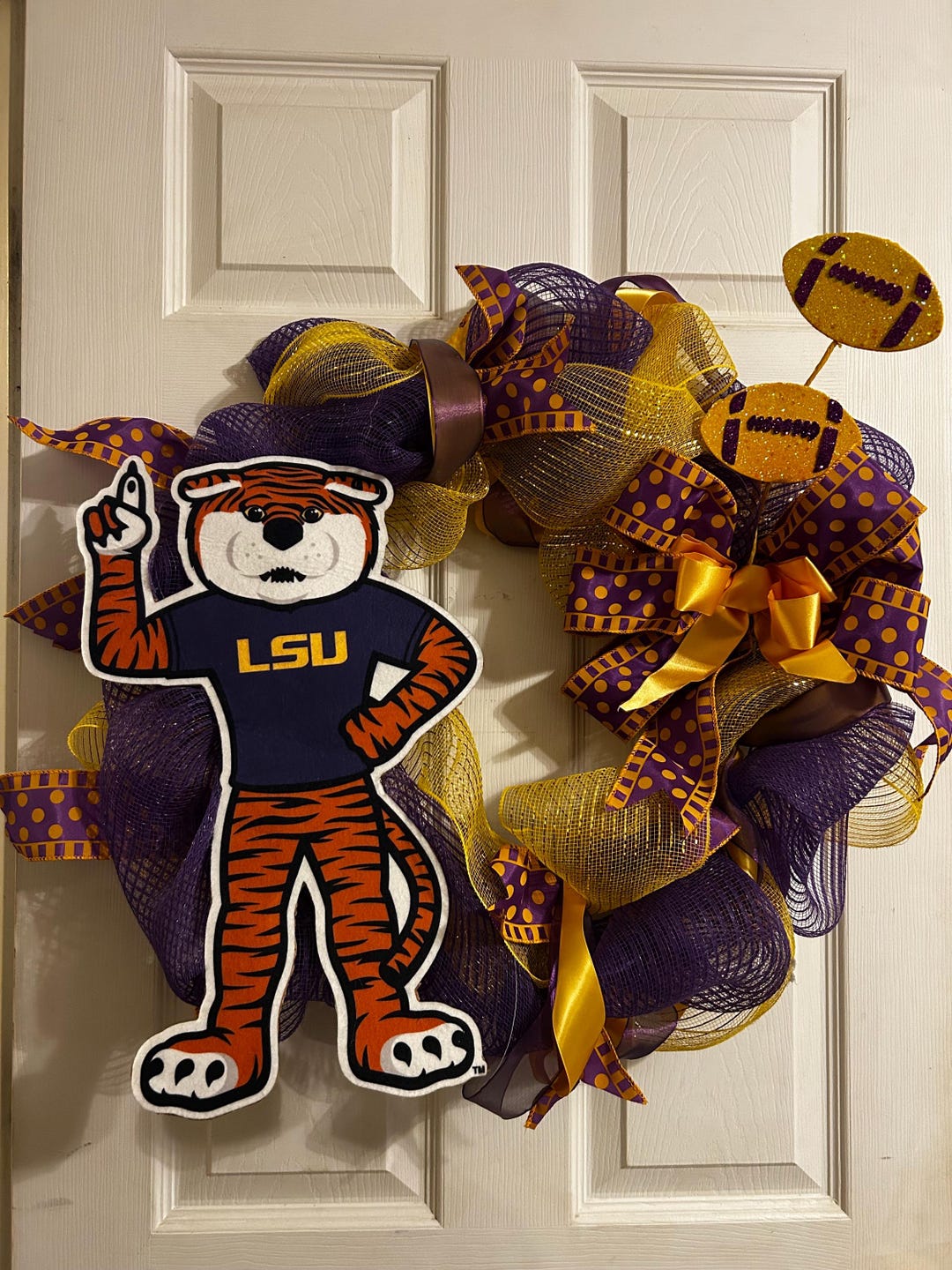Lsu Boot Ribbons LSU Football Ribbon and Mesh Wreath - Etsy